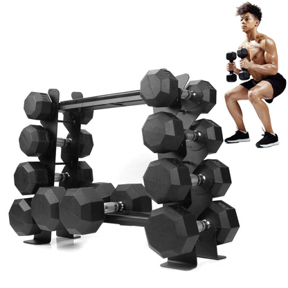 Heavy-Duty Dumbbell Rack – Dumbbell Storage Rack, Holds up to 400 Lbs. – 2 Tiers Rack, Ideal for 5-30 Lbs. Dumbbells – Compact Design, Ideal Home Gym Equipment