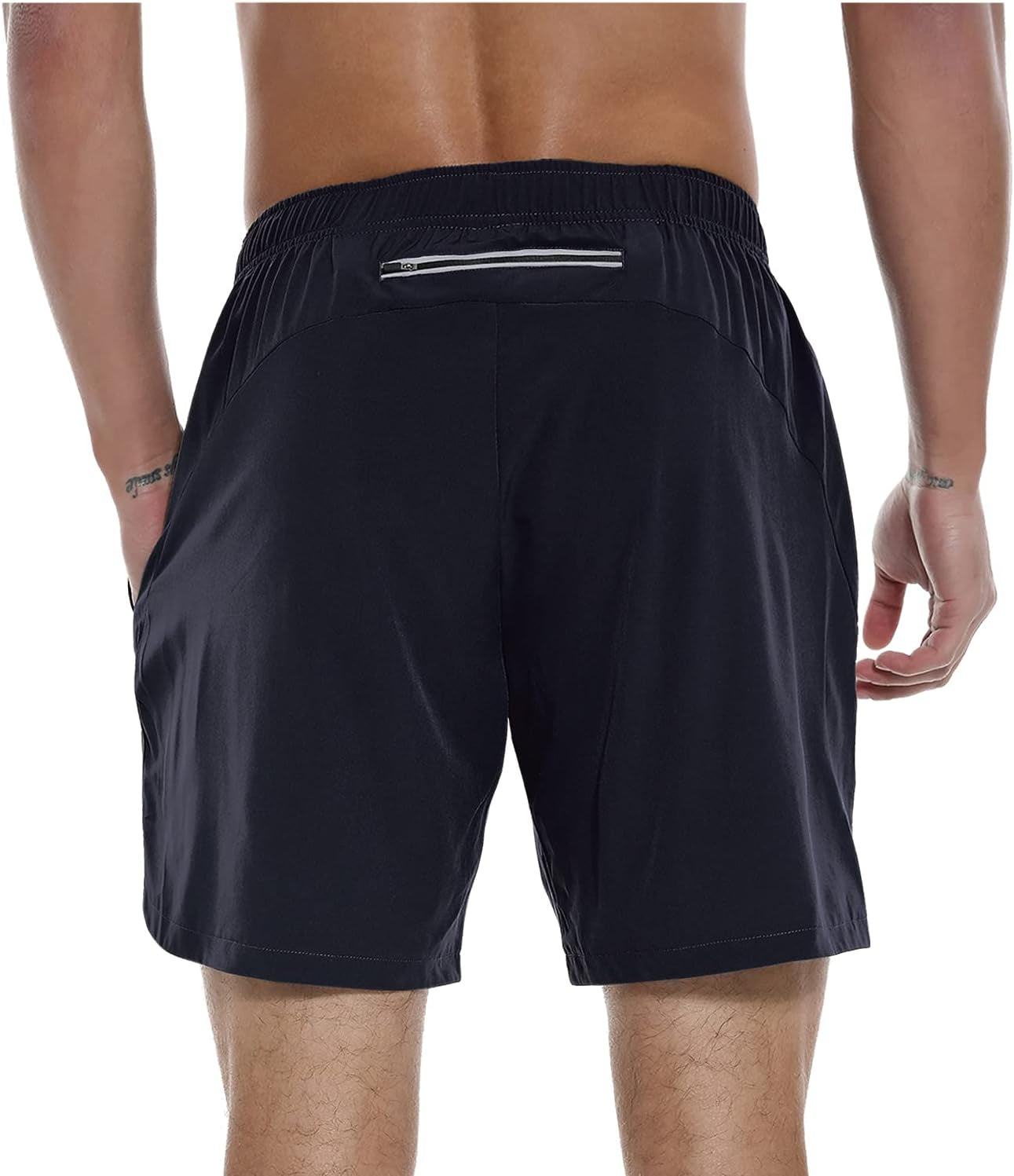 Men'S Workout Running Shorts 7" Quick Dry Gym Athletic Training Shorts with Zipper Pocket