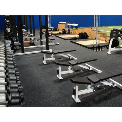 Isometric Black 48 In. W X 120 In. L X 0.25 In. T Rubber Gym/Weight Room Flooring Rolls (40 Sq. Ft.)