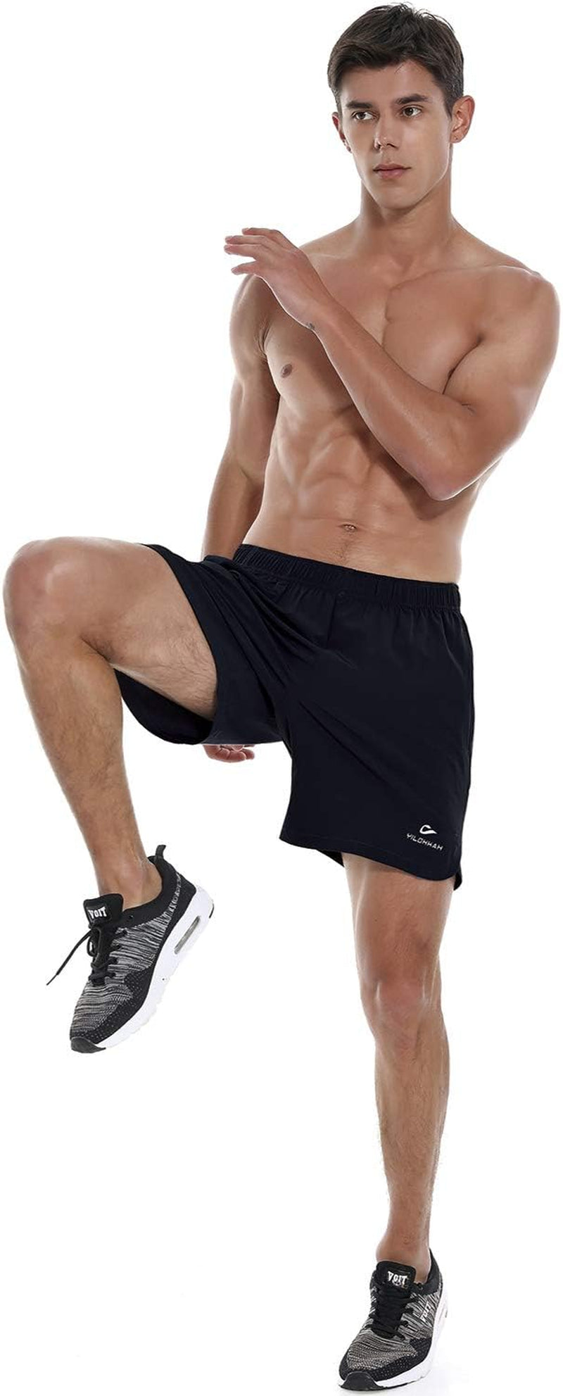 Men'S Workout Running Shorts 7" Quick Dry Gym Athletic Training Shorts with Zipper Pocket