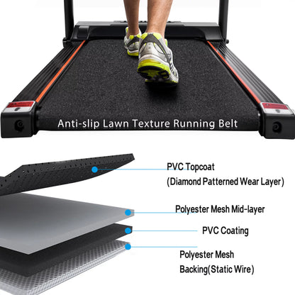 Clearance! Folding Treadmill Electric Running Machine Walking Jogging Machine with 3 Level Incline 12 Preset Programs for Home Gym