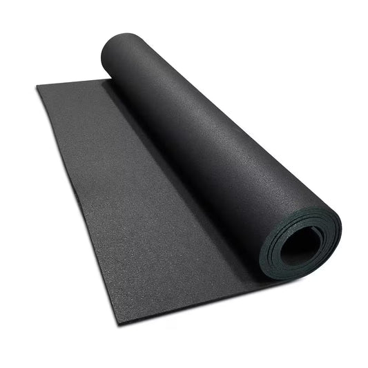 Isometric Black 48 In. W X 120 In. L X 0.25 In. T Rubber Gym/Weight Room Flooring Rolls (40 Sq. Ft.)