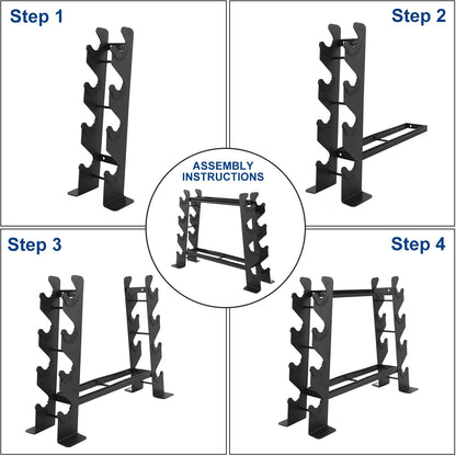 Heavy-Duty Dumbbell Rack – Dumbbell Storage Rack, Holds up to 400 Lbs. – 2 Tiers Rack, Ideal for 5-30 Lbs. Dumbbells – Compact Design, Ideal Home Gym Equipment